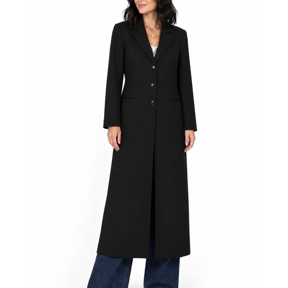 1990s Vintage San Francisco Collection Black Trenchcoat Jacket Small
